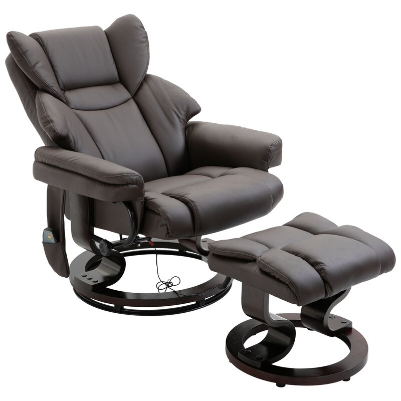 Ebern Designs Reclining Massage Chair with Ottoman & Reviews | Wayfair.ca
